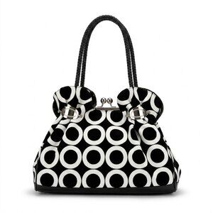 Chic Black and White Circle Pattern Women's Bag